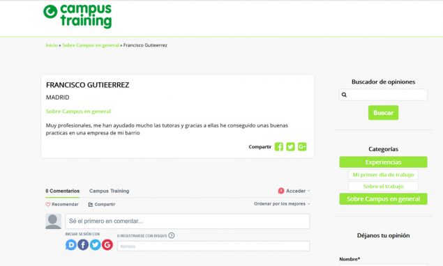 Alguien ha estudiado en Campus Training, ¿Alguien ha estudiado en Campus Training?